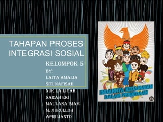 TAHAPAN PROSES
INTEGRASI SOSIAL
KELOMPOK 5
By:
Laita aMaLia
Siti NafiSah
Nur LaiLiyah
Sarah EKi
MauLaNa iMaM
M. NuruLLOh
aPriLiaNtO
 