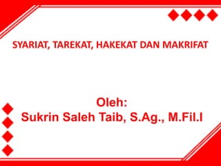 SYARIAT, TAREKAT, HAKEKAT DAN MAKRIFAT
Oleh:
Sukrin Saleh Taib, S.Ag., M.Fil.I
 