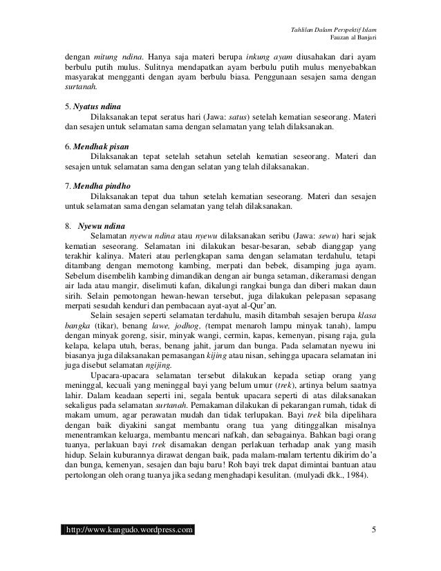 Tahlilan Dalam Perspektif Islam