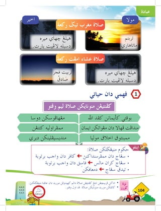 ‫عبادة‬
‫نوتا‬
‫ضورو‬
104
‫ڤجر‬ ‫تربيت‬
ْ
‫ق‬ِ
‫د‬‫ا‬ َ
‫ص‬
‫تربنم‬
‫ماتاهاري‬
‫حياتي‬ ‫دان‬ ‫ڤهمي‬
‫ركعة‬ ‫تيض‬ ‫مغرب‬ ‫صالة‬
‫ركعة‬ ‫امفت‬ ‫عشاء‬ ‫صالة‬
‫اهلل‬ ‫كفد‬ ‫كأيمانن‬ ‫بوقتي‬
‫ايمان‬ ‫مغواتكن‬ ‫دان‬ ‫فهاال‬ ‫مندافت‬
‫موليا‬ ‫اخالق‬ ‫ممبنتوق‬
‫دوسا‬ ‫مغهافوسكن‬
‫كتنغن‬ ‫ممفراوليه‬
‫ديري‬ ‫منديسيفلينكن‬
.‫منيغضلكنث‬ ‫عاقبة‬ ‫دان‬ ‫موريد‬ ‫كهيدوفن‬ ‫دالم‬ ‫صالة‬ ‫كفنتيغن‬ ‫تنتغ‬ ‫فربينخغن‬ ‫اداكن‬ 	
•
.‫وقتو‬ ‫اول‬ ‫فد‬ ‫صالة‬ ‫منونايكن‬ ‫موريد‬ ‫ضالقكن‬ 	
•
‫ميره‬ ‫خهاي‬ ‫هيلغ‬
.‫بارت‬ ‫الغيت‬ ‫دسبله‬
‫ميره‬ ‫خهاي‬ ‫هيلغ‬
.‫بارت‬ ‫الغيت‬ ‫دسبله‬
‫وقتو‬ ‫ليم‬ ‫صالة‬ ‫منونايكن‬ ‫كفنتيغن‬
:‫صالة‬ ‫منيغضلكن‬ ‫حكوم‬
‫برتوبة‬ ‫واجب‬ ‫دان‬ ‫كاڤر‬ ‫ممفرسنداكنث‬ ‫دان‬ ‫سغاج‬ 	
•
‫برتوبة‬ ‫واجب‬ ‫دان‬ ‫ق‬ِ
‫ڤاس‬ ‫مالس‬ ‫كران‬ ‫سغاج‬ 	
•
‫دمعاڤكن‬ ‫سغاج‬ ‫تيدق‬ 	
•
1
‫اينفو‬
‫اخير‬ ‫موال‬
4.4.3
4.4.4
4.4.5
‫بوكو‬
‫تيؤيتي‬‫اك‬
110-112
 