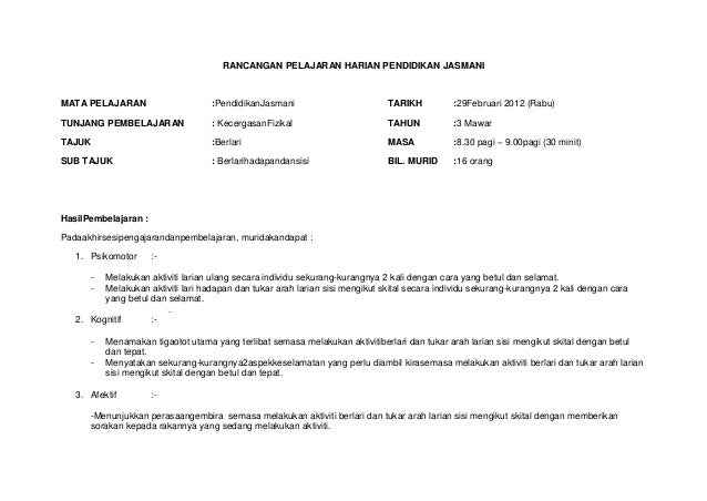 Tahun 3 Lokomotor Berlari
