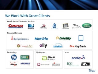 Retail, Auto & Consumer Services

Financial Services

Technology

Healthcare

B2B

 