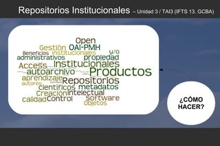 ¿CÓMO
HACER?
Repositorios Institucionales – Unidad 3 / TAI3 (IFTS 13. GCBA)
 
