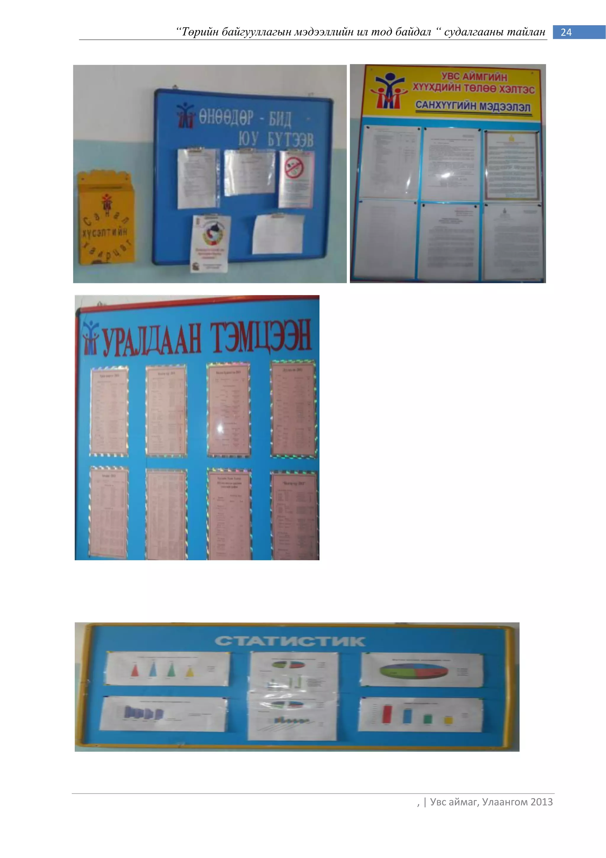 “Төрийн байгууллагын мэдээллийн ил тод байдал “ судалгааны тайлан        24




                                          , | Увс аймаг, Улаангом 2013
 