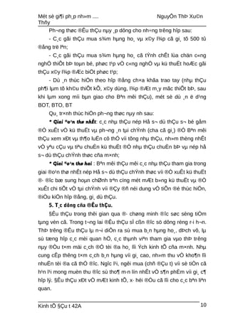 Mét sè gi¶i ph¸p nh»m .... NguyÔn ThÞ Xu©n
Thñy
Ph¬ng thøc ®Êu thÇu nµy ¸p dông cho nh÷ng trêng hîp sau:
- C¸c gãi thÇu mua s¾m hµng ho¸ vµ x©y l¾p cã gi¸ tõ 500 tû
®ång trë lªn;
- C¸c gãi thÇu mua s¾m hµng ho¸ cã tÝnh chÊt lùa chän c«ng
nghÖ thiÕt bÞ toµn bé, phøc t¹p vÒ c«ng nghÖ vµ kü thuËt hoÆc gãi
thÇu x©y l¾p ®Æc biÖt phøc t¹p;
- Dù ¸n thùc hiÖn theo hîp ®ång ch×a khãa trao tay (nhµ thÇu
ph¶i lµm tõ kh©u thiÕt kÕ, x©y dùng, l¾p ®Æt m¸y mãc thiÕt bÞ, sau
khi lµm xong míi bµn giao cho Bªn mêi thÇu), mét sè dù ¸n ë d¹ng
BOT, BTO, BT
Qu¸ tr×nh thùc hiÖn ph¬ng thøc nµy nh sau:
* Giai ®o¹n thø nhÊt: c¸c nhµ thÇu nép Hå s¬ dù thÇu s¬ bé gåm
®Ò xuÊt vÒ kü thuËt vµ ph¬ng ¸n tµi chÝnh (cha cã gi¸) ®Ó Bªn mêi
thÇu xem xÐt vµ th¶o luËn cô thÓ víi tõng nhµ thÇu, nh»m thèng nhÊt
vÒ yªu cÇu vµ tiªu chuÈn kü thuËt ®Ó nhµ thÇu chuÈn bÞ vµ nép hå
s¬ dù thÇu chÝnh thøc cña m×nh;
* Giai ®o¹n thø hai : Bªn mêi thÇu mêi c¸c nhµ thÇu tham gia trong
giai ®o¹n thø nhÊt nép Hå s¬ dù thÇu chÝnh thøc víi ®Ò xuÊt kü thuËt
®· ®îc bæ sung hoµn chØnh trªn cïng mét mÆt b»ng kü thuËt vµ ®Ò
xuÊt chi tiÕt vÒ tµi chÝnh víi ®Çy ®ñ néi dung vÒ tiÕn ®é thùc hiÖn,
®iÒu kiÖn hîp ®ång, gi¸ dù thÇu.
5. T¸c dông cña ®Êu thÇu.
§Êu thÇu trong thêi gian qua ®· chøng minh ®îc søc sèng tiÒm
tµng vèn cã. Trong t¬ng lai ®Êu thÇu sÏ cßn ®îc sö dông réng r·i h¬n.
ThÞ trêng ®Êu thÇu lµ n¬i diÔn ra sù mua b¸n hµng ho¸, dÞch vô, lµ
sù tæng hîp c¸c mèi quan hÖ, c¸c thµnh viªn tham gia vµo thÞ trêng
nµy ®Òu t×m mäi c¸ch ®Ó tèi ®a ho¸ lîi Ých kinh tÕ cña m×nh. Nhµ
cung cÊp thêng t×m c¸ch b¸n hµng víi gi¸ cao, nh»m thu vÒ kho¶n lîi
nhuËn tèi ®a cã thÓ ®îc. Ngîc l¹i, ngêi mua (chñ ®Çu t) víi sè tiÒn cã
h¹n l¹i mong muèn thu ®îc sù tho¶ m·n lín nhÊt vÒ s¶n phÈm víi gi¸ c¶
hîp lý. §Êu thÇu xÐt vÒ mÆt kinh tÕ, x· héi ®Òu cã lîi cho c¸c bªn liªn
quan.
Kinh tÕ §Çu t 42A 10
 