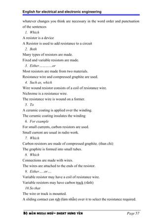 English for Electric and Electronic Engineering | PDF