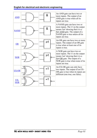 English for Electric and Electronic Engineering | PDF