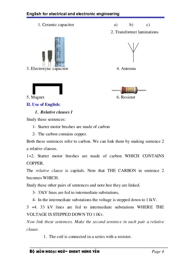 English For Electric And Electronic Engineering