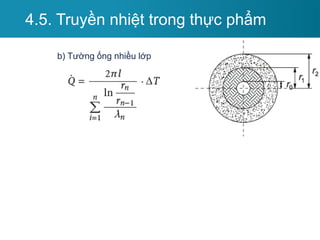 b) Tường ống nhiều lớp
4.5. Truyền nhiệt trong thực phẩm
 