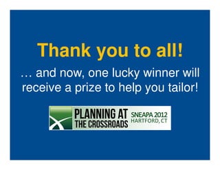 Thank you to all!
… and now, one lucky winner will
receive a prize to help you tailor!
 