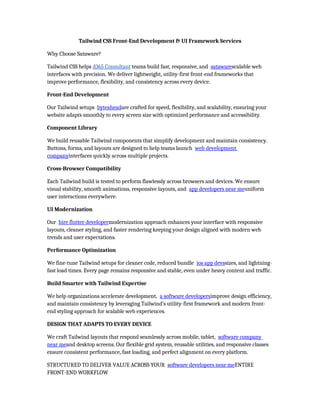 Comprehensive Tailwind CSS Front-End Development & UI Framework ...