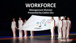 WORKFORCE
Management Division
Presented by Cathie Chu
Nov. 2017
 