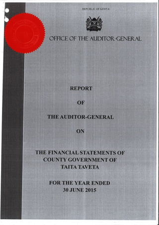 Taita Taveta County Audit Report 2014/15