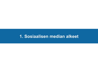 1. Sosiaalisen median alkeet 