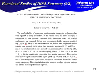 版權所有 翻印必究
All rights reserved, any unauthorized reproduction or transfer is prohibited.
20
Functional Studies of DOM-Summary (6/8)
 