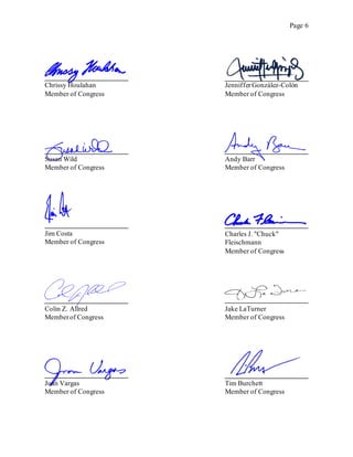 Page 6
Chrissy Houlahan
Member of Congress
JennifferGonzález-Colón
Member of Congress
Susan Wild
Member of Congress
Andy Barr
Member of Congress
Jim Costa
Member of Congress
Charles J. "Chuck"
Fleischmann
Member of Congress
Colin Z. Allred
Memberof Congress
Jake LaTurner
Member of Congress
Juan Vargas
Member of Congress
Tim Burchett
Member of Congress
 