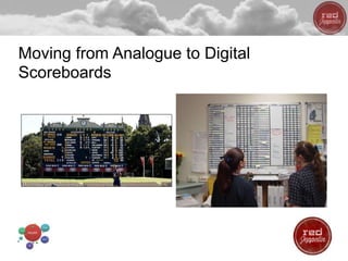 Moving from Analogue to Digital
Scoreboards
31
 