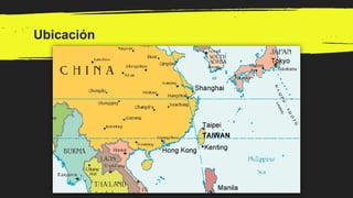 ● Hay 6 municipios
especiales Kaohsiung,
Nuevo Taipéi,
Taichung, Tainan,
Taipéi y Taoyuan.
● 3 ciudades a nivel de
condado...