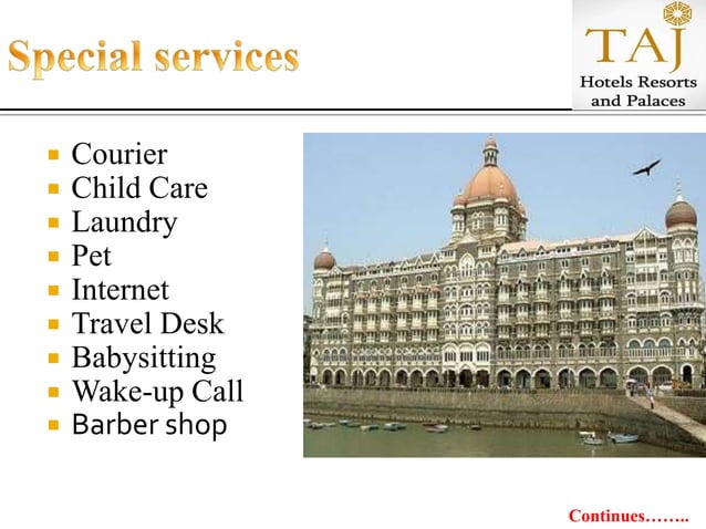 8 P s Of Service Marketing On Taj Hotel PPT