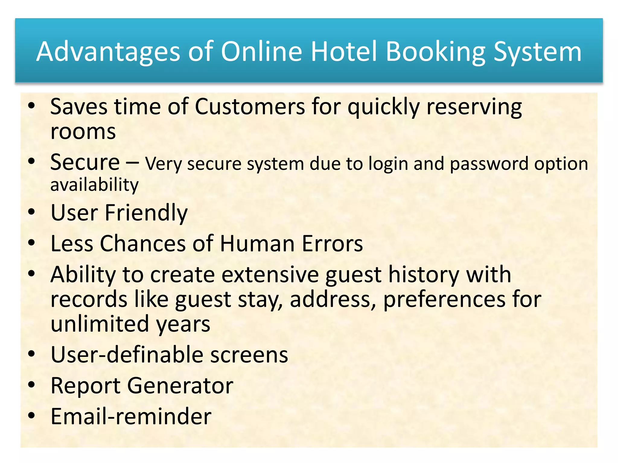 Online Hotel Reservation System PPT | PPTX