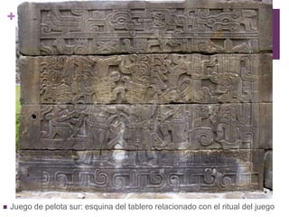 Juego de pelota sur: esquina del tablero relacionado con el ritual del juego