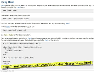HAML / SASS and COMPASS