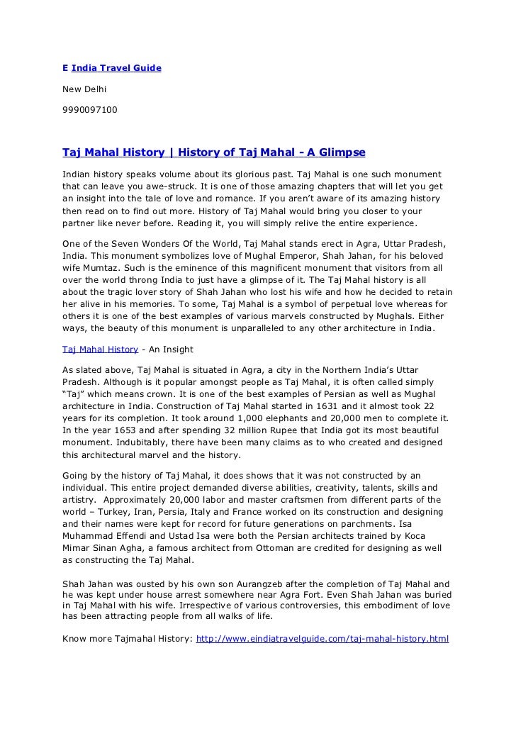 Taj mahal agra history in english