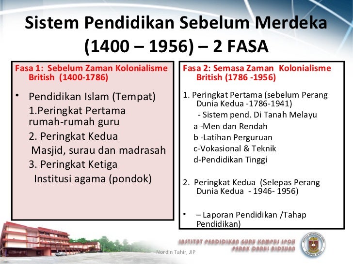 sejarah sistem pendidikan di malaysia