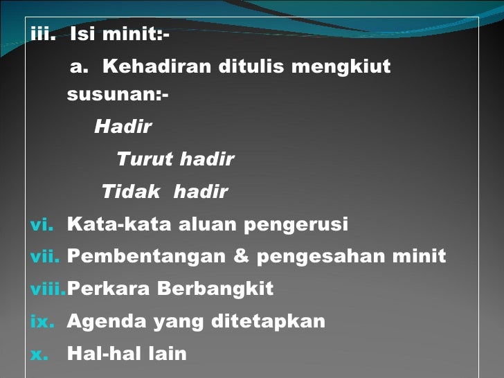 Tajuk 10 pengurusan koku mesyuarat