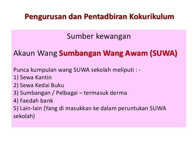 Tajuk 2 Pengurusan dan Pentadbiran Kokurikulum Tajuk 2 Pengurusan dan Pentadbiran Kokurikulum