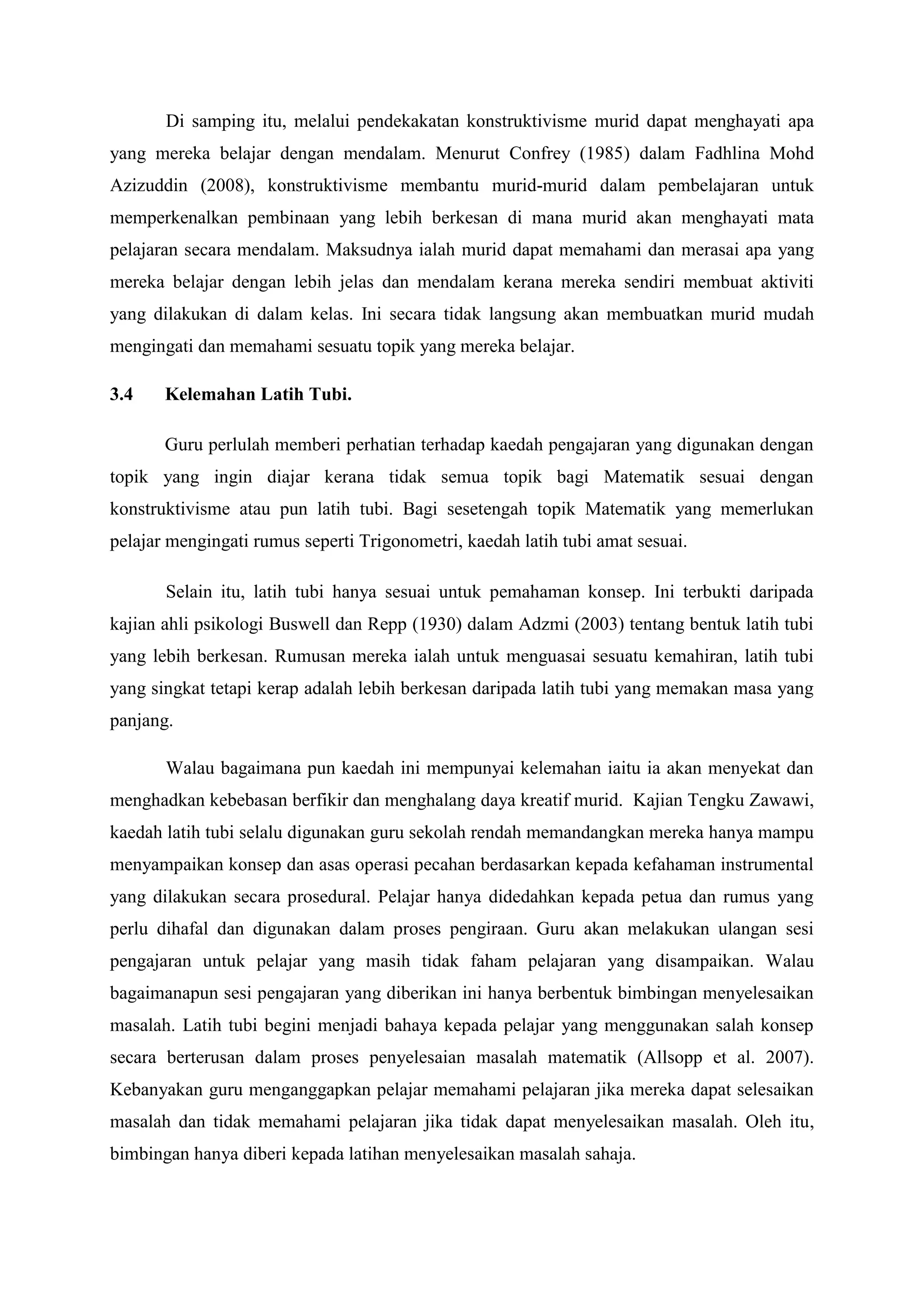 Tajuk 4; konstruktivisme vs latih tubi