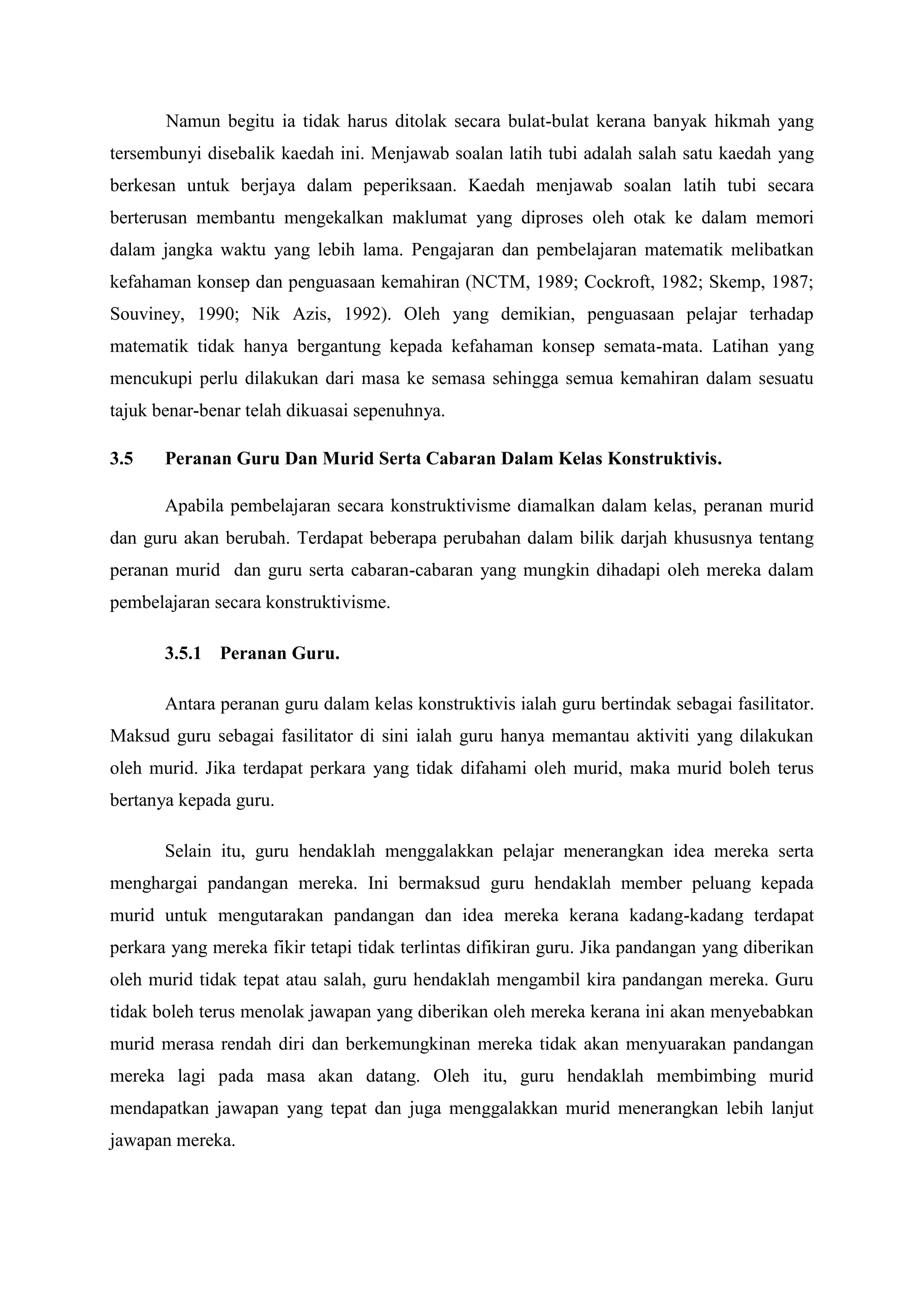 Tajuk 4; konstruktivisme vs latih tubi