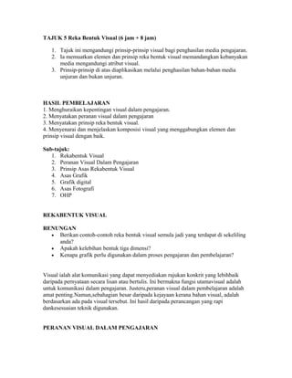 Tajuk 5 reka bentuk visual | DOC