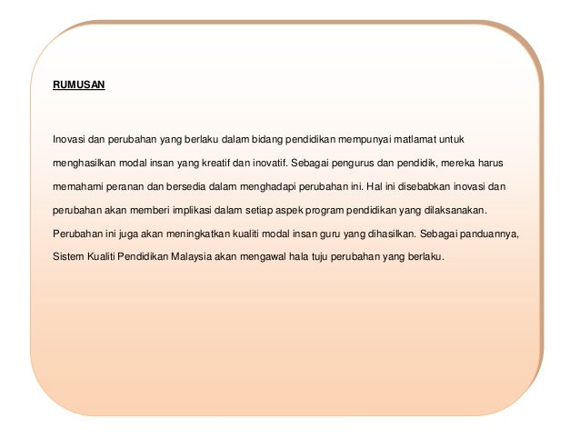 TAJUK 6 PENGURUSAN INOVASI DAN PERUBAHAN PENDIDIKAN 