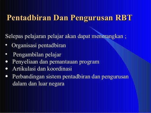 Nota Tajuk 6 Pentadbiran Dan Pengurusan Rbt