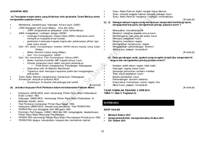 Tajuk ramalan sejarah spm 2014