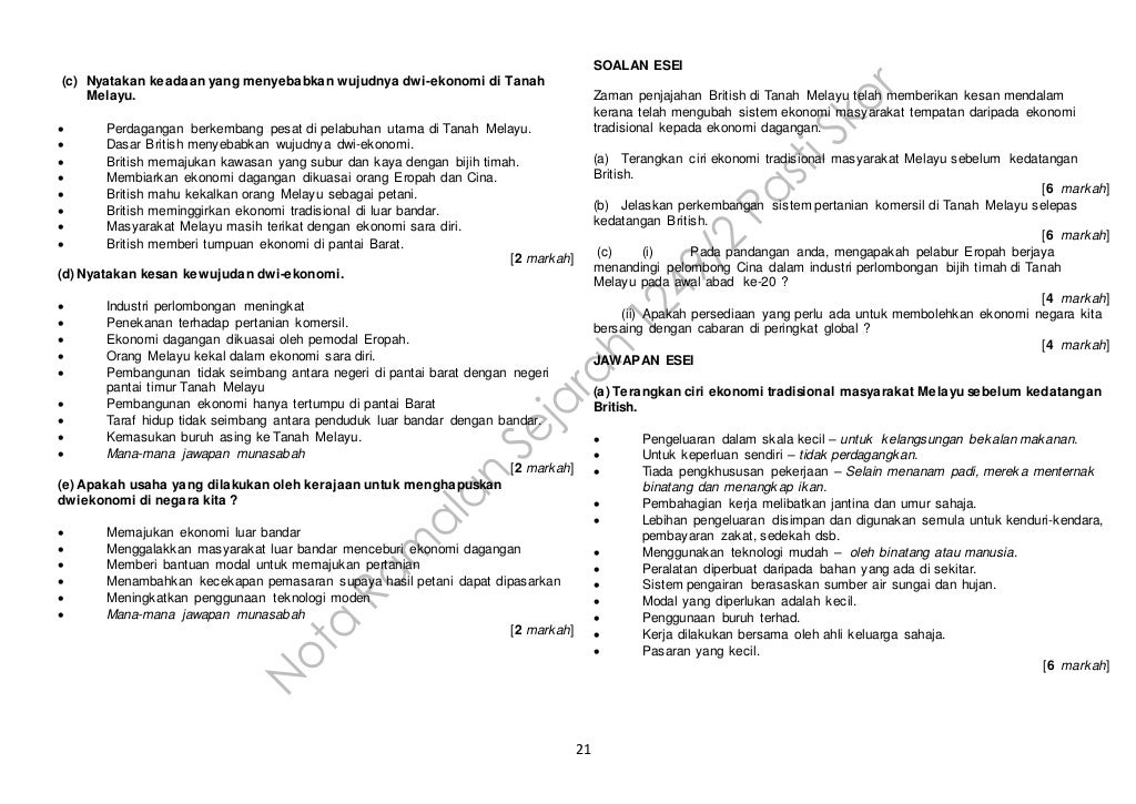 Tajuk ramalan sejarah spm 2014
