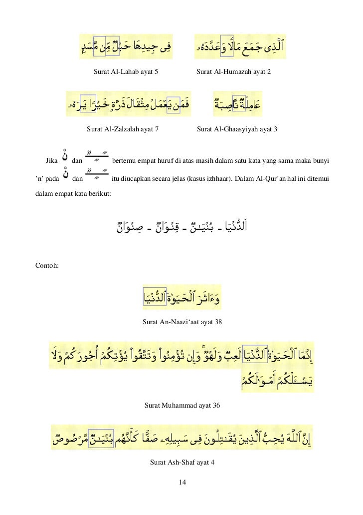 Contoh Qalqalah Sugra Beserta Surat Dan Ayat