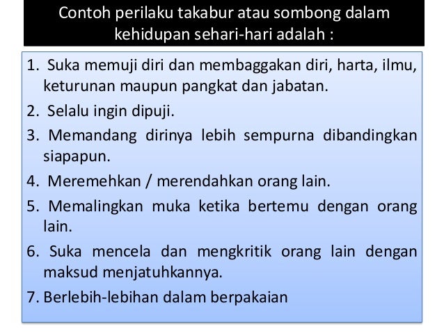 Semua Berlagak Sombong Dalam English