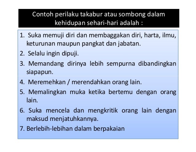 Semua Berlagak Sombong Dalam English