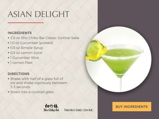 The Best 2019 Sake Cocktail Recipes - Takara Sake | PPT