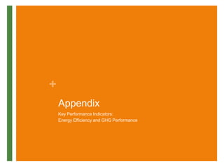 +
    Appendix
    Key Performance Indicators:
    Energy Efficiency and GHG Performance
 