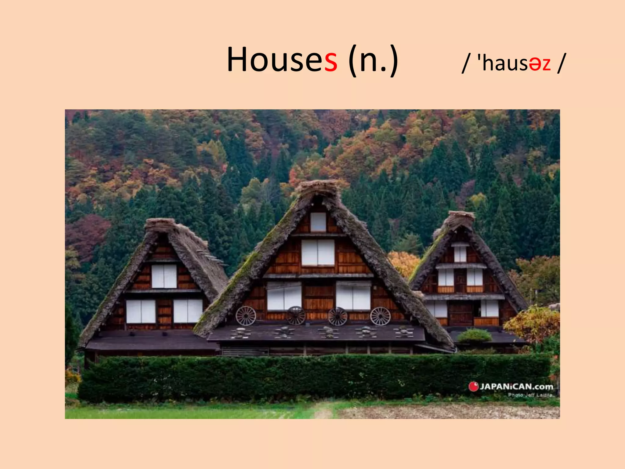 Houses (n.)

/ 'hausəz /

 