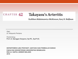 Oleh:
dr. Hidayanto Perdana
Pembimbing:
Prof. dr. Djanggan Sargowo, Sp.PD., SpJP (K)
DEPARTEMEN ILMU PENYAKIT JANTUNG DAN PEMBULUH DARAH
FAKULTAS KEDOKTERAN UNIVERSITAS BRAWIJAYA
RSU dr. SAIFUL ANWAR MALANG
2016
 