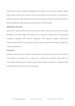 Take A Detailed Look At The ADSS Fiber Optic Cable | PDF