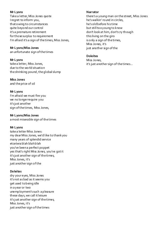 blood brothers take a letter miss jones take a letter mr jones