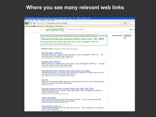 Where you see many relevant web links 