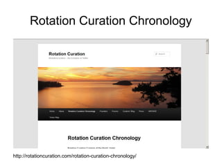Rotation Curation Chronology




http://rotationcuration.com/rotation-curation-chronology/
 