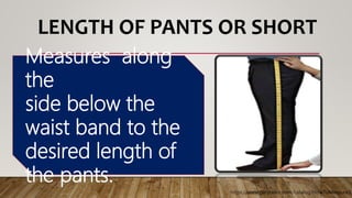 Take body measurements (men's apparel) | PPT