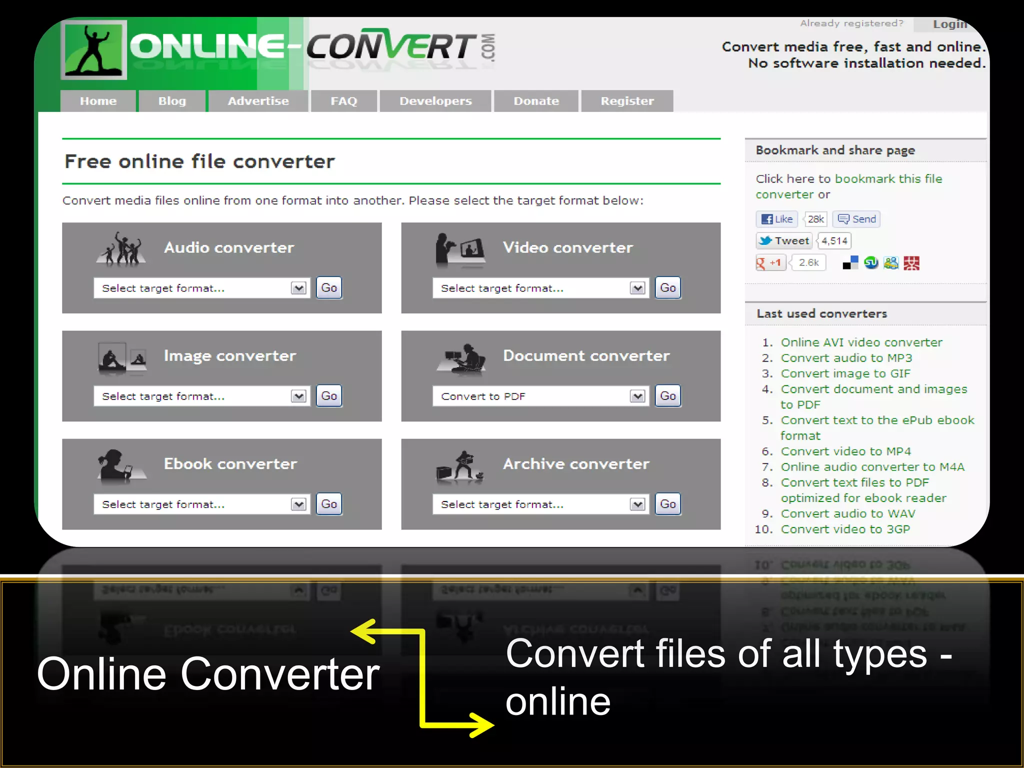 Convert files of all types -
Online Converter
                   online
 